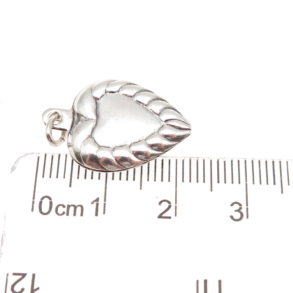 925 Sterling Silver Antique Art Deco Chatelaine Heart Mini Charm Pendant