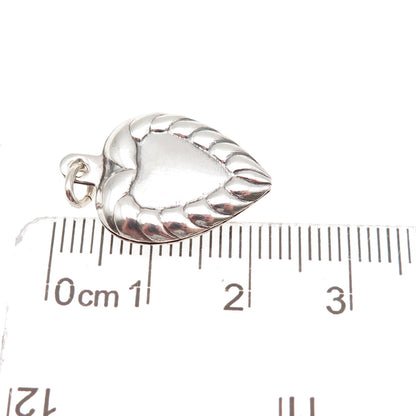 925 Sterling Silver Antique Art Deco Chatelaine Heart Mini Charm Pendant