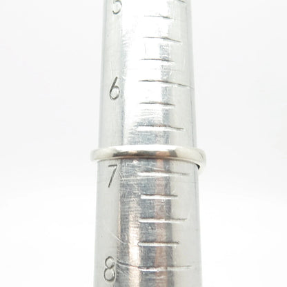 925 Sterling Silver Vintage Modernist Bypass Cocktail Ring Size 6.75