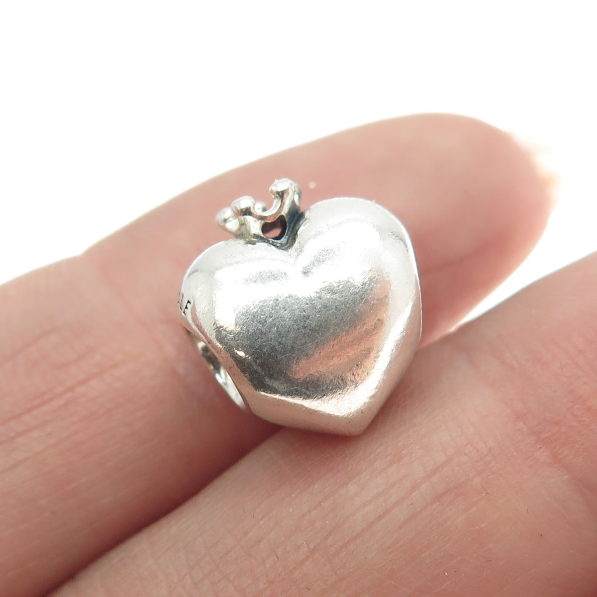 PANDORA 925 Sterling Silver "Mom of The Year" Heart Bead Charm