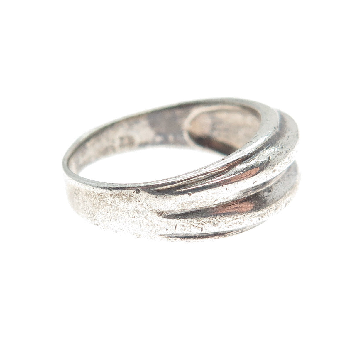 925 Sterling Silver Vintage Modernist Oxidized Ring Size 6.25
