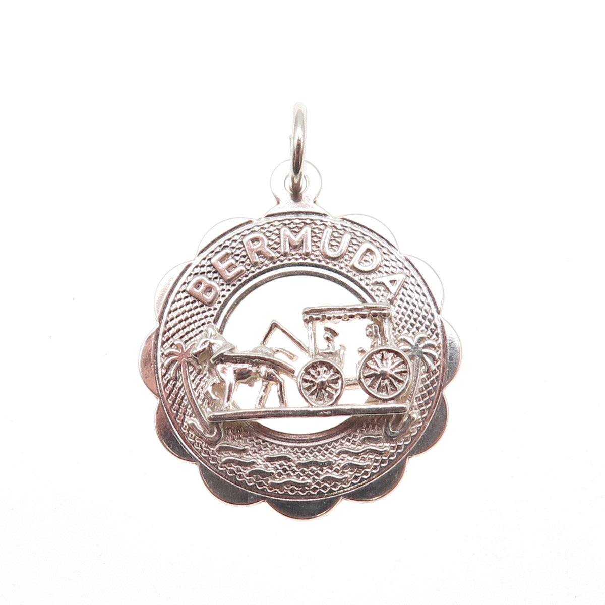 925 Sterling Silver Vintage Bermuda Carriage Charm Pendant