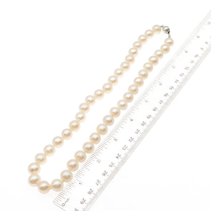 925 Sterling Silver Vintage Real Pearl Beaded Necklace 18"