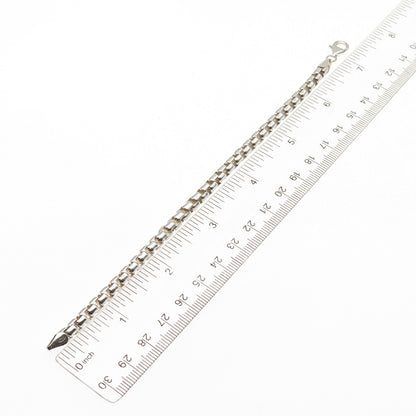 925 Sterling Silver Vintage Round Box Link Bracelet 6.75"