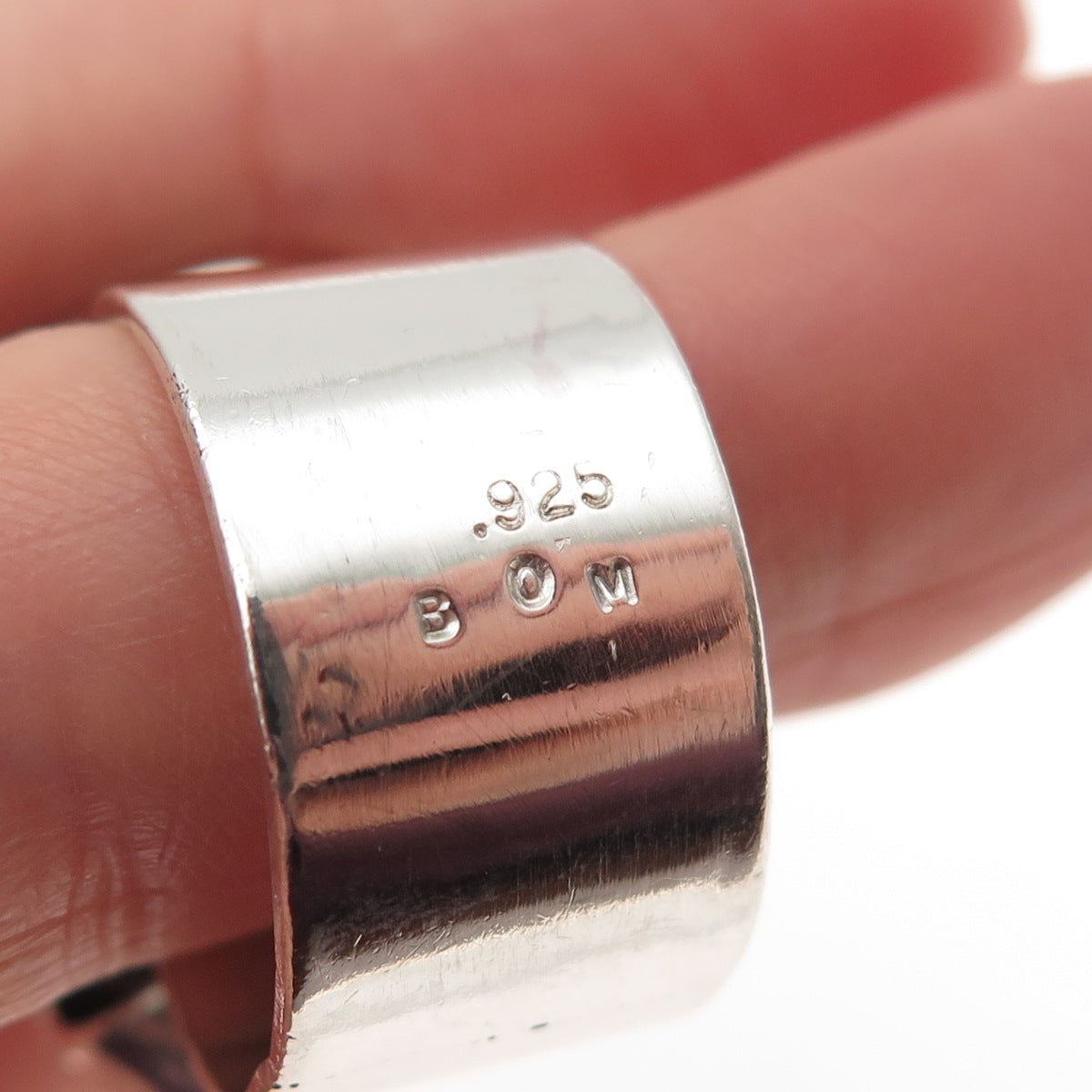 BOM Iceland 925 Sterling Silver Vintage Modernist Oxidized Ring Size 9