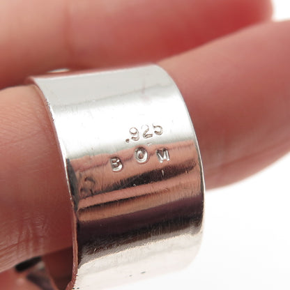BOM Iceland 925 Sterling Silver Vintage Modernist Oxidized Ring Size 9