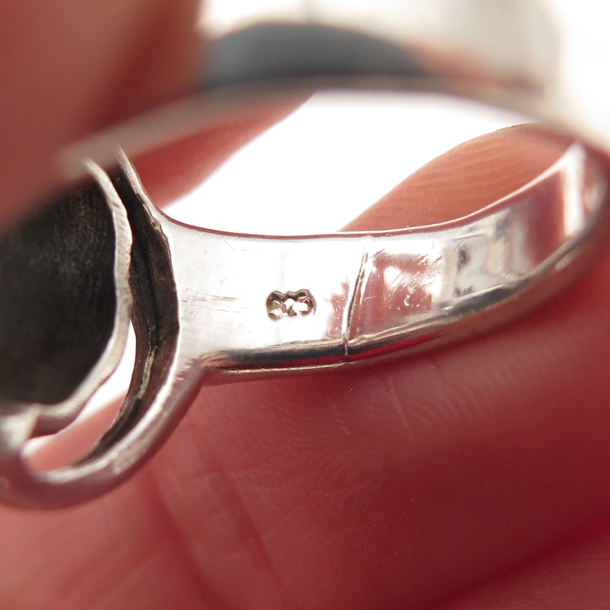 925 Sterling Silver Vintage Rose Flower Oxidized Ring Size 7.75