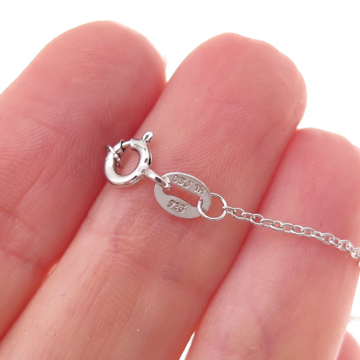 Dee Berkle 925 Sterling Silver Lab-Created Peacock Sapphire Chain Necklace 18"