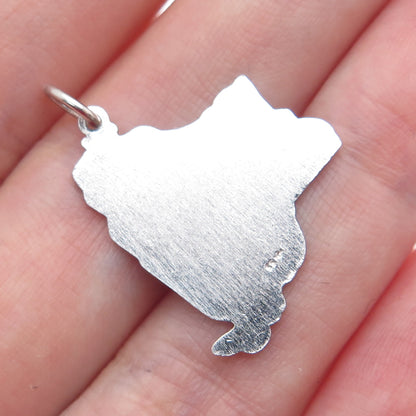 GRIFFITH & SONS CO 925 Sterling Silver Vintage Enamel New York Charm Pendant