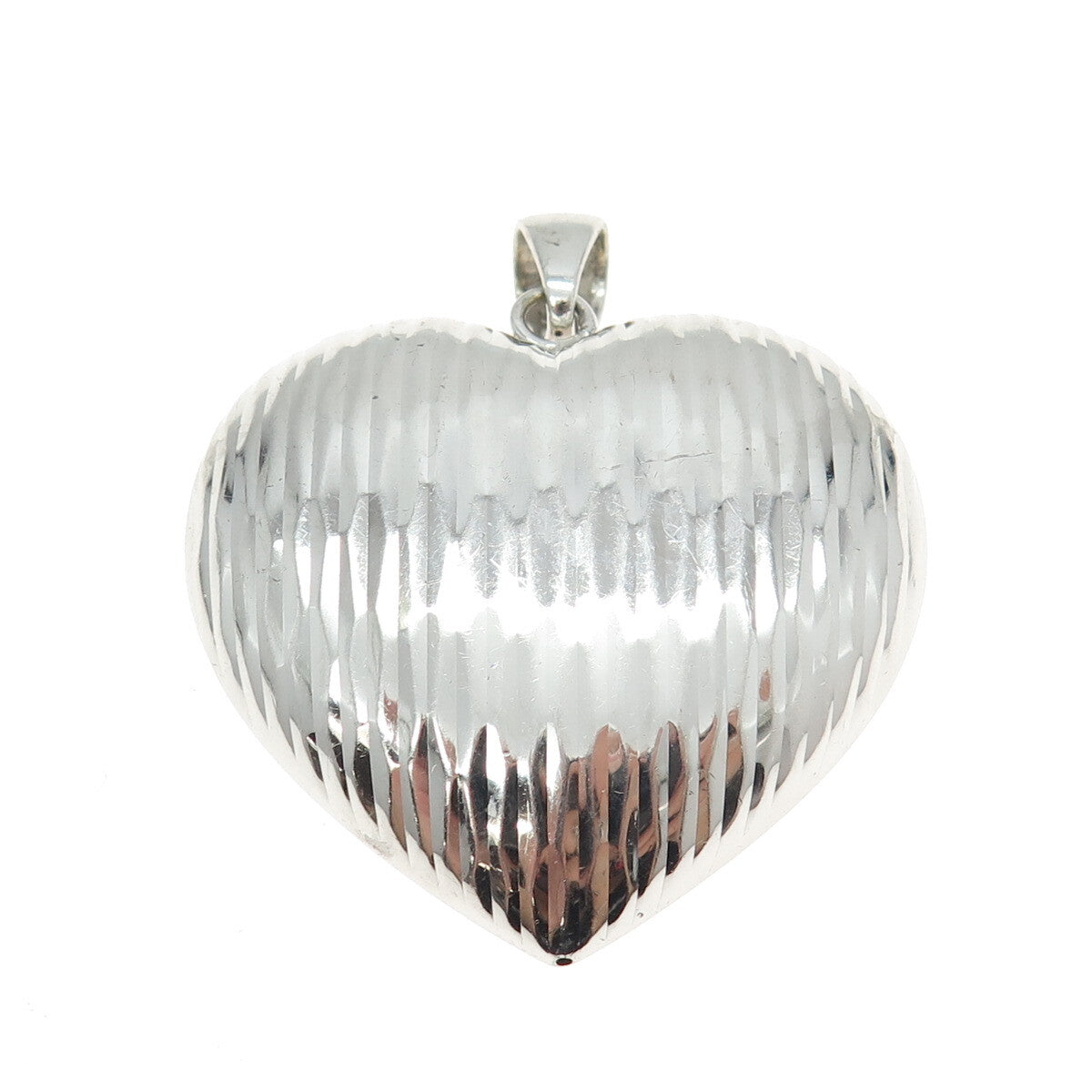 GIOIELLI DI VALENZA 925 Sterling Silver Vintage Italy Puffy Heart Pendant