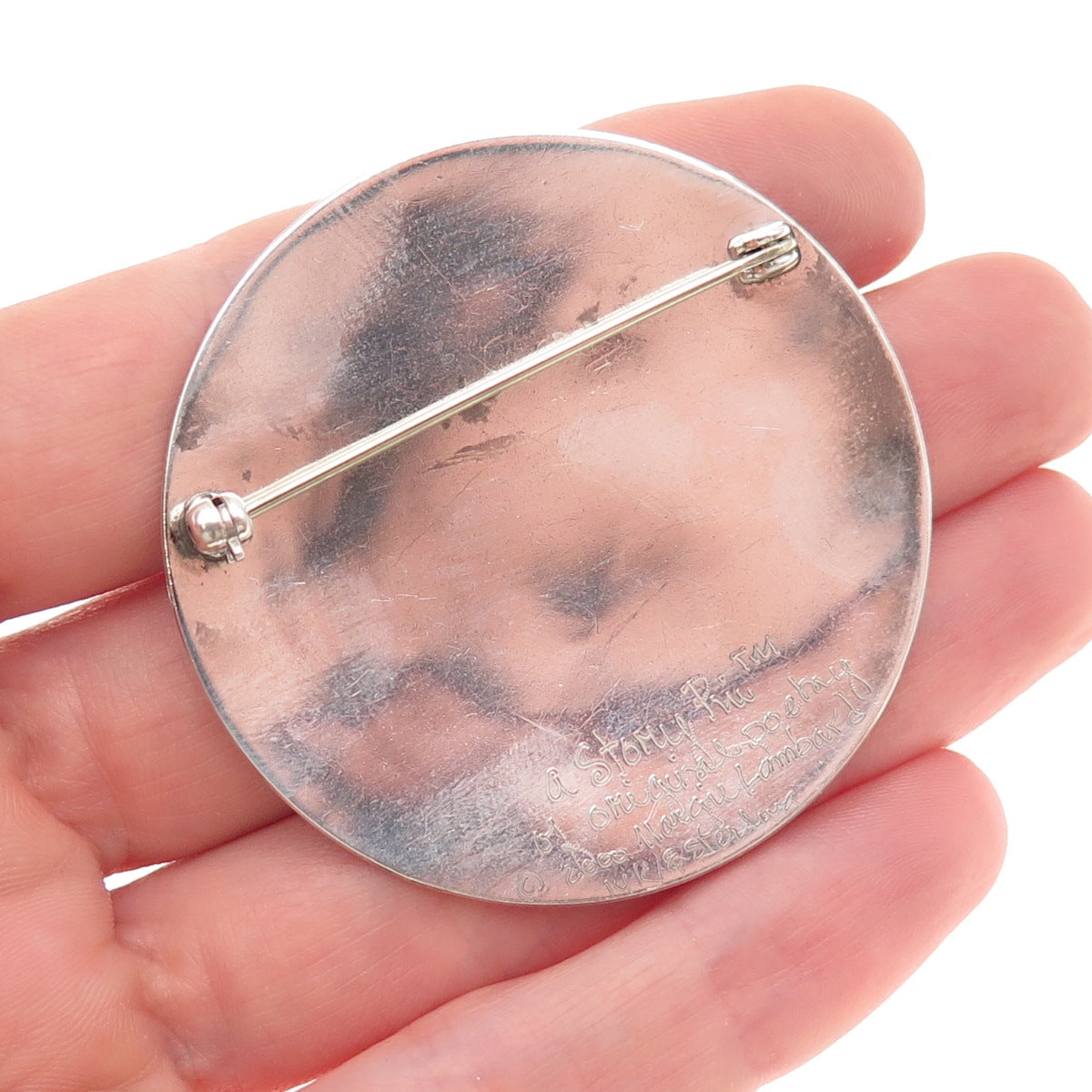 Margie Lombard 925 Sterling Silver 14K Gold Vintage 2000 A Story Pin Brooch