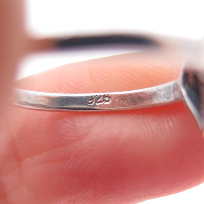 925 Sterling Silver Vintage Swirl Heart Ring Size 7