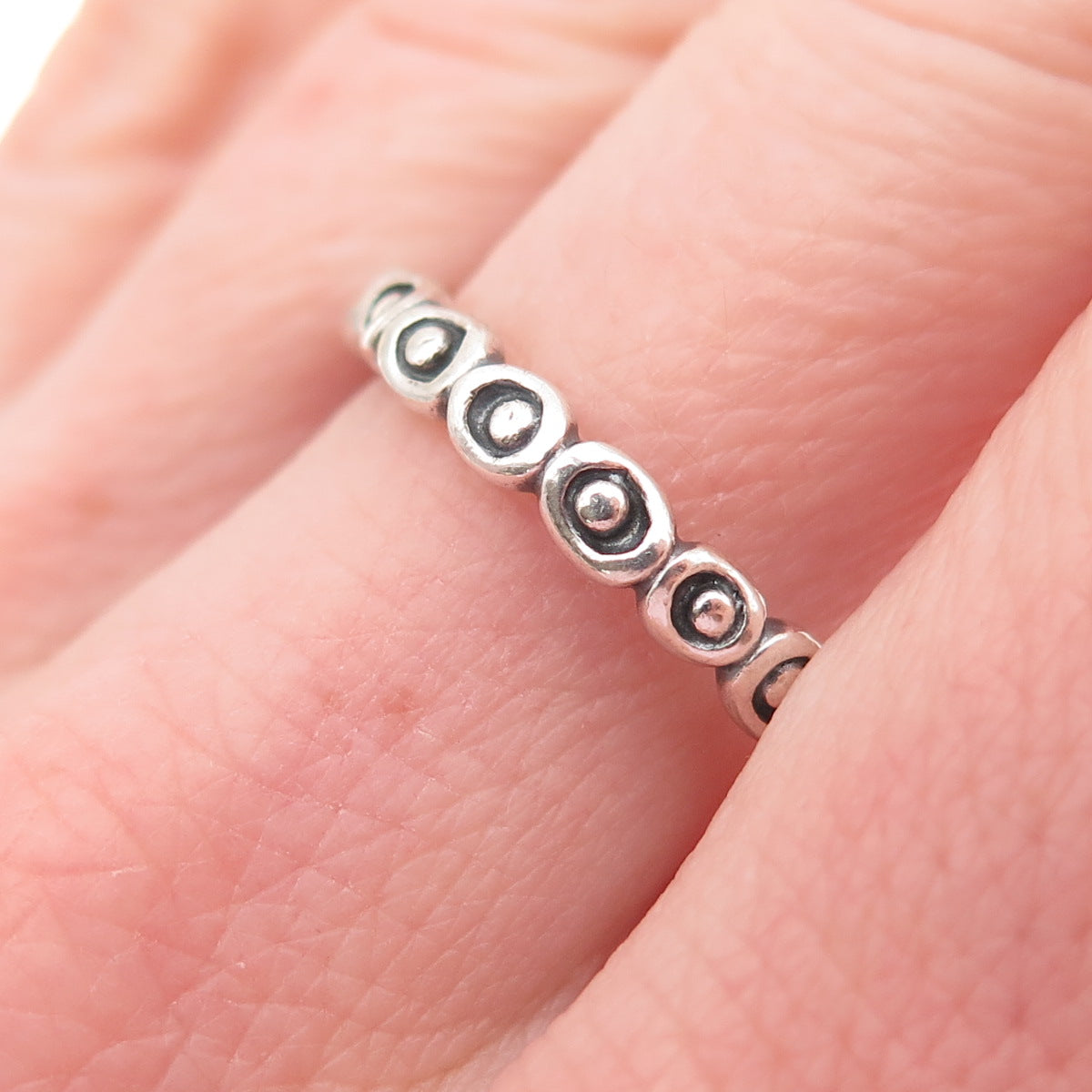 PANDORA 925 Sterling Silver Celebration Band Ring Size 8