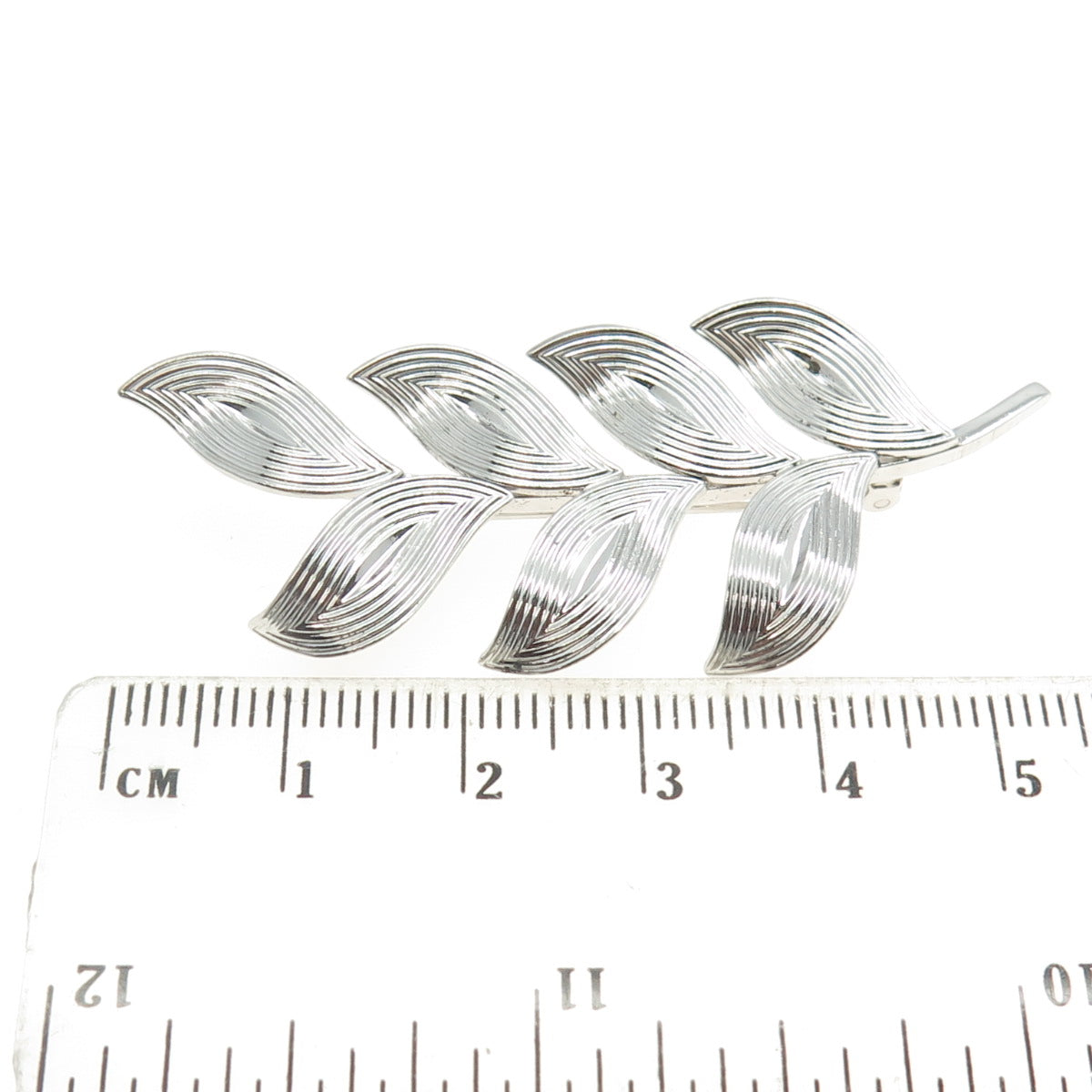 VAN DELL 925 Sterling Silver Vintage Laurel Leaf Pin Brooch