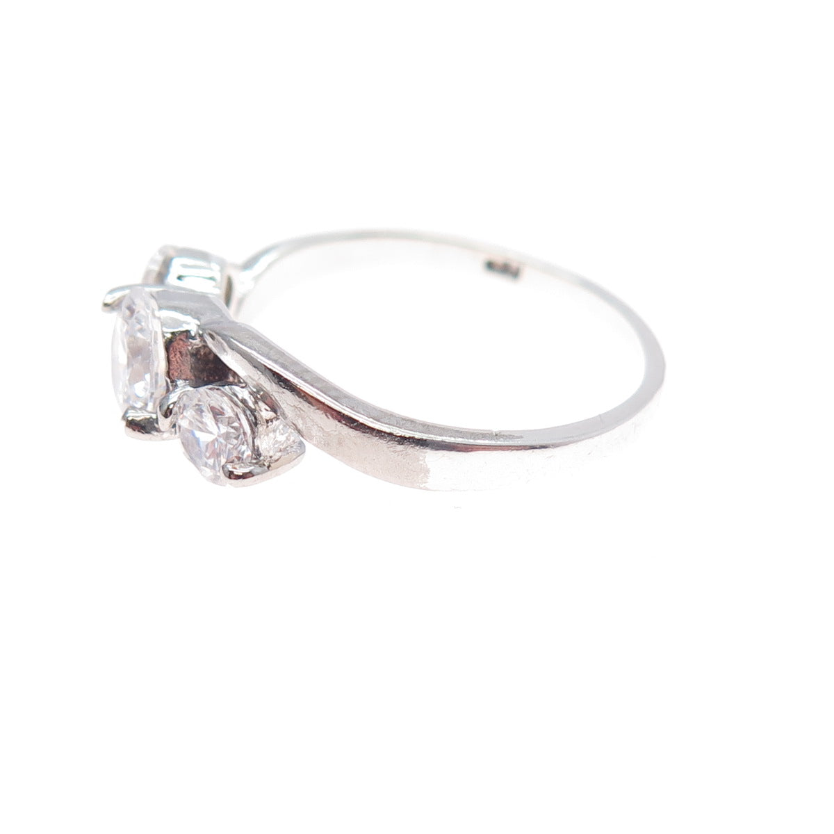 CHARLES WINSTON 925 Sterling Silver Round-Cut C Z Engagement Ring Size 8.25