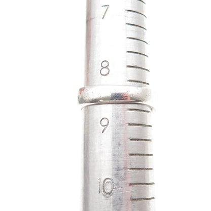 925 Sterling Silver 2-Tone Vintage Mexico Modernist Oxidized Ring Size 8.75