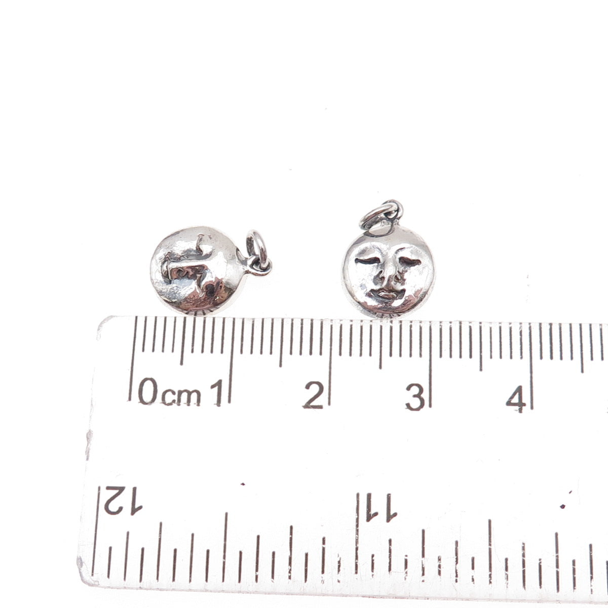 Sajen 925 Sterling Silver Vintage SET of 10 Moon Face Oxidized Charm Pendants