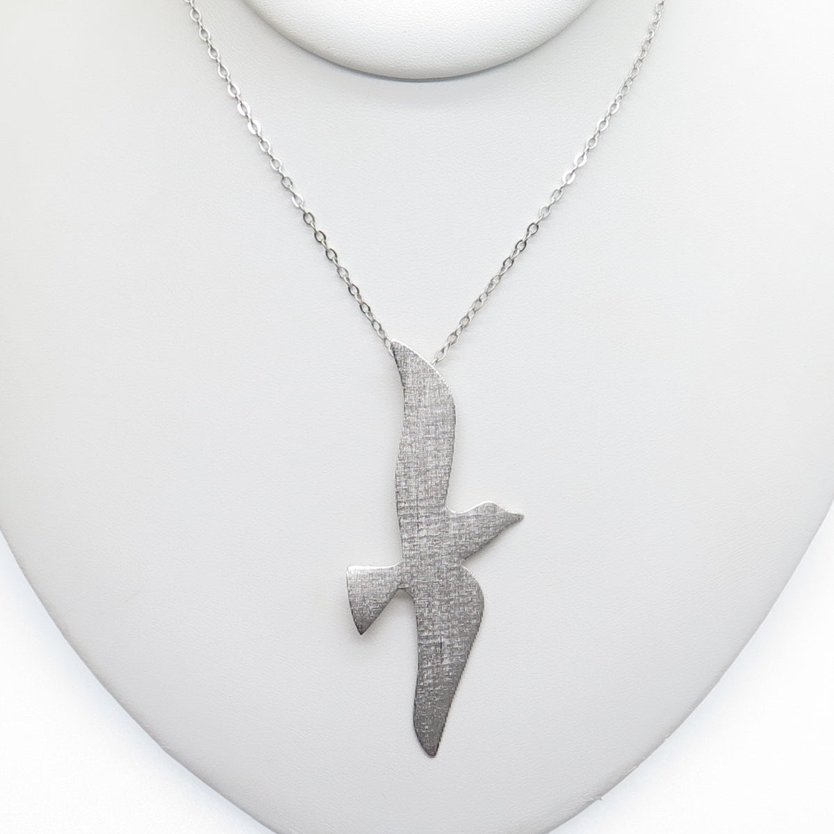 D. NAGIN MFG. 925 Sterling Silver Vintage Seagull Bird Cable Chain Necklace 18"