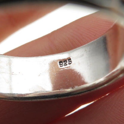 925 Sterling Silver Vintage Greek Maze Oxidized Band Ring Size 14.75