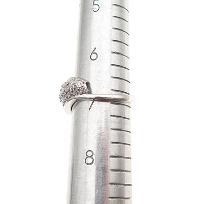 925 Sterling Silver Round-Cut C Z Modernist Overlap Ring Size 7