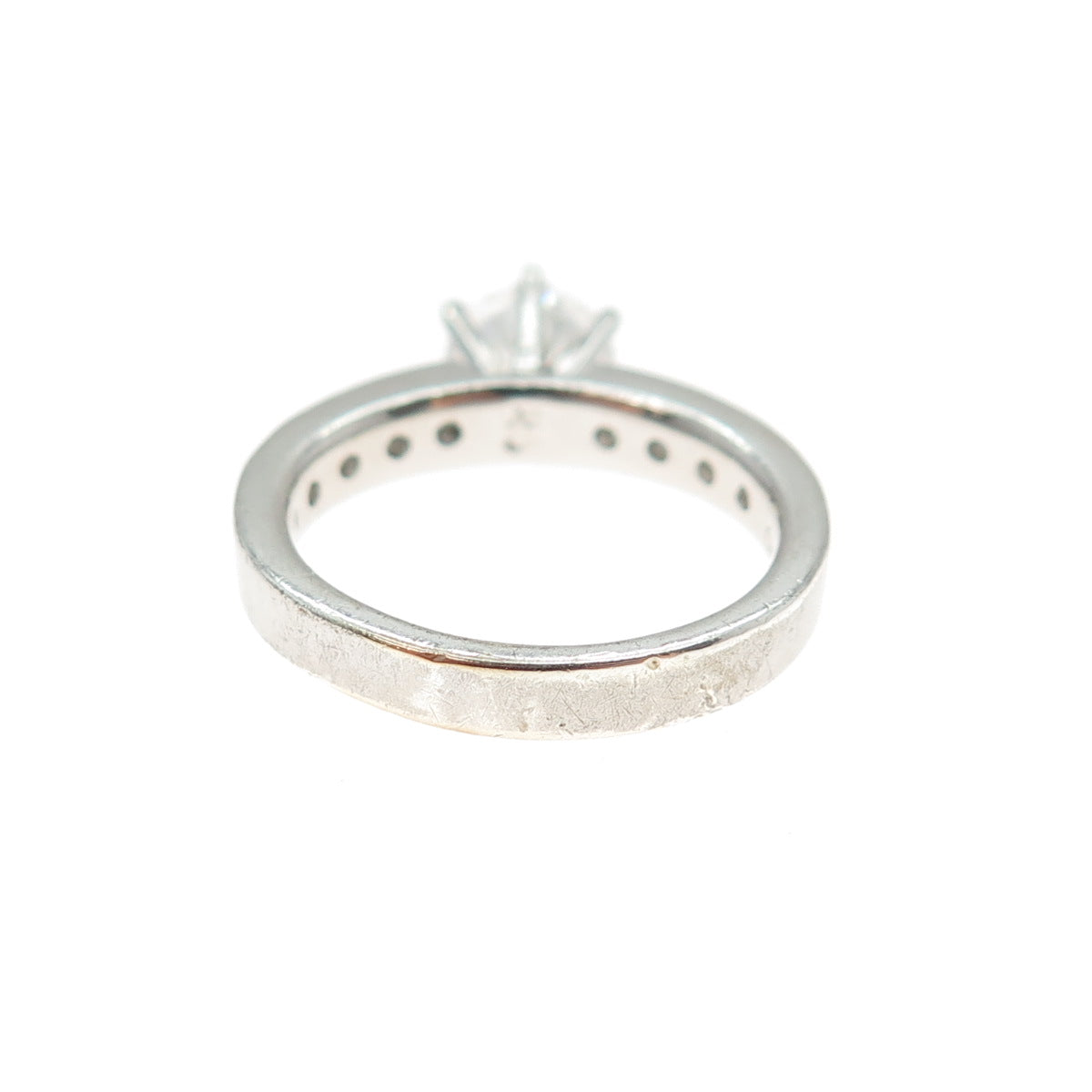 925 Sterling Silver Round-Cut C Z Engagement Ring Size 6