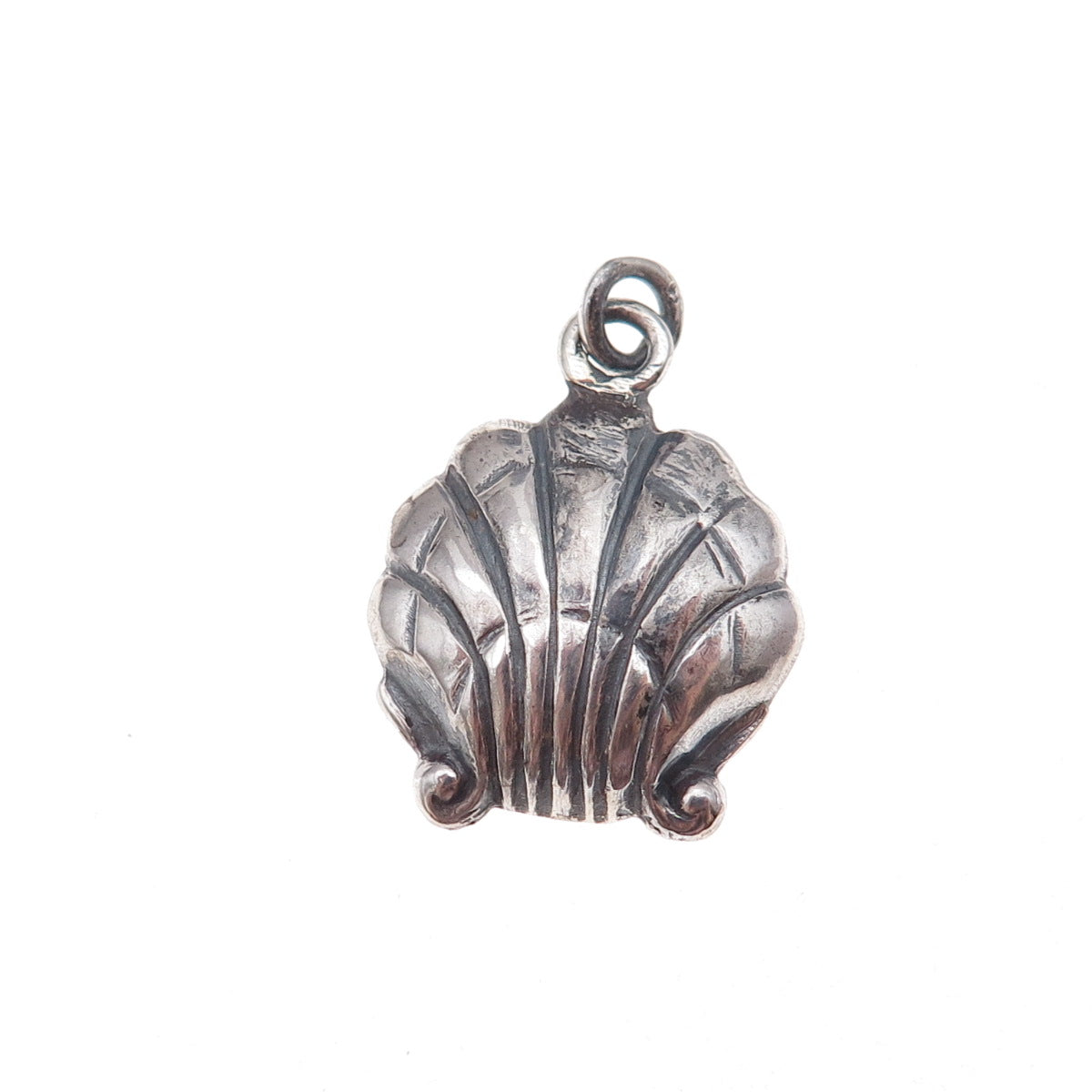 Carl Poul Petersen 925 Sterling Silver Antique Art Deco Seashell Charm Pendant