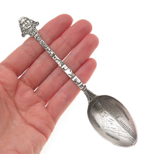 925 Sterling Antique Art Deco Pioneer Square Totem Pole Seattle Coffee Spoon