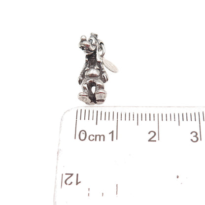 Walt Disney 925 Sterling Silver Vintage Goofy Oxidized 3D Mini Charm Pendant