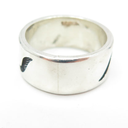 925 Sterling Silver Vintage Mexico Branches Band Ring Size 11.5
