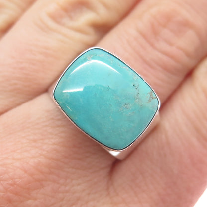 Jay King Desert Rose 925 Sterling Silver Vintage Real Turquoise Ring Size 10.25