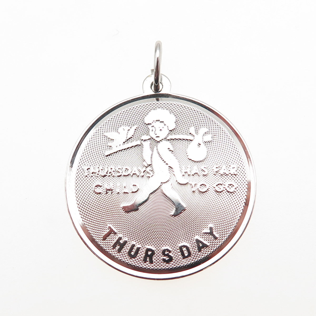 JAY POSON 925 Sterling Silver Vintage Thursday's Child Charm Pendant
