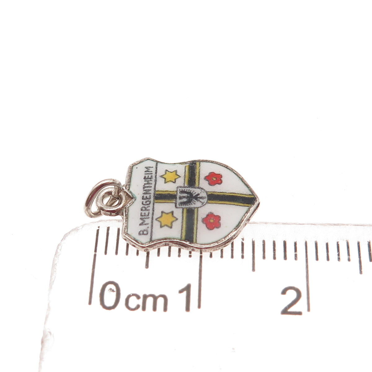800 Silver Vintage Enamel Bad Mergentheim Mini Charm Pendant