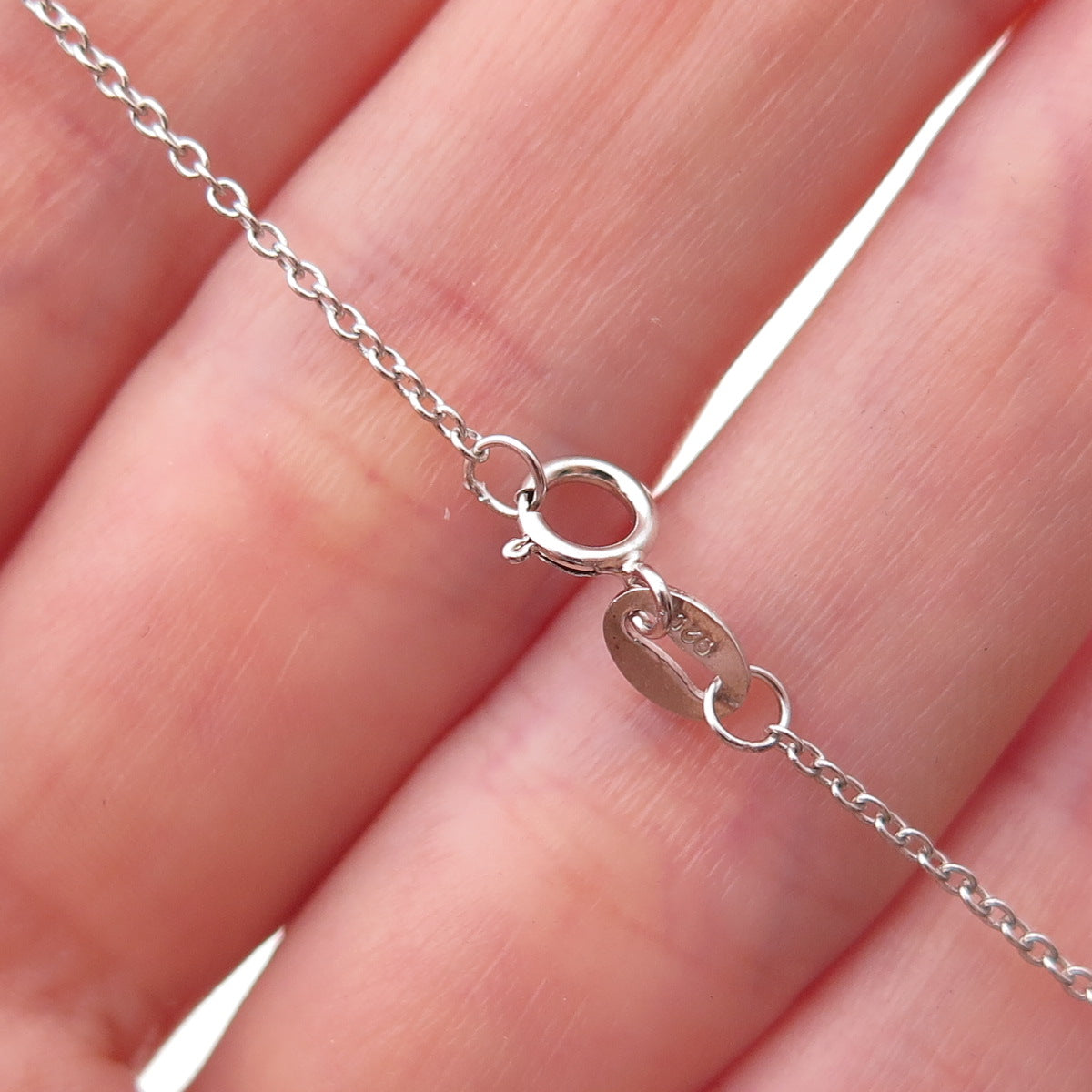 Or Paz PZ 925 Sterling Silver Vintage Israel Real Pearl Cable Chain Necklace 18"