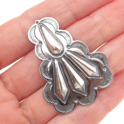 Old Pawn 925 Sterling Silver Vintage Southwestern Oxidized Tribal Charm Pendant