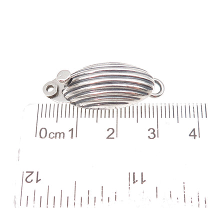 925 Sterling Silver Vintage CII Mexico Bracelet / Necklace Ribbed Box Lock Clasp