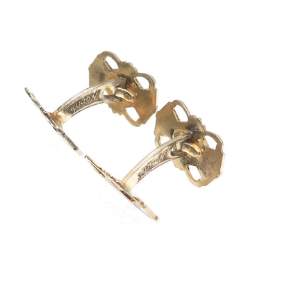 Aksel Holmsen Norne 925S Sterling Gold Plated Vintage Norway Enamel Cufflinks