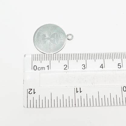 WELLS 925 Sterling Silver Vintage Holy Communion Mini Charm Pendant