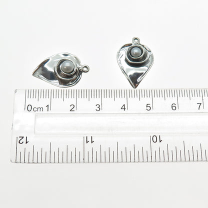 HAGIT GORALI Sterling Silver Vintage Israel Real Pearl Modernist Jacket Earrings
