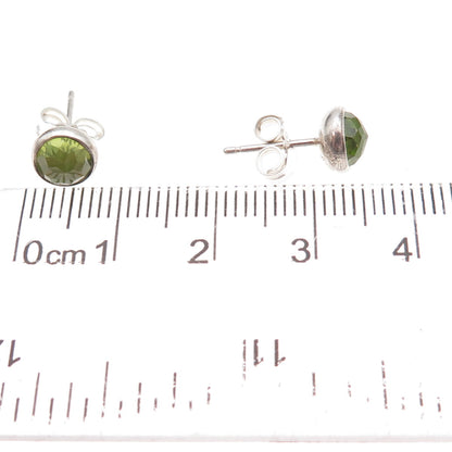 Pandora 925 Sterling Silver Real Peridot August Birthstone Droplet Stud Earrings