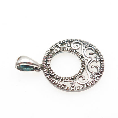 JCM Jacmel Mauritius 925 Sterling Silver Vintage Crescent Circle Charm Pendant