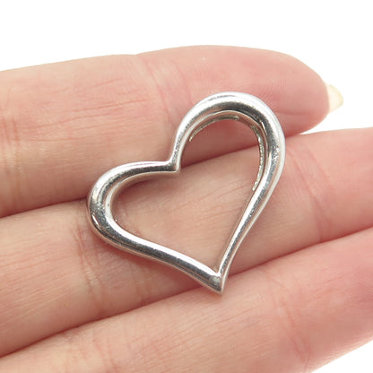 925 Sterling Silver OTC Open Heart Slide Pendant