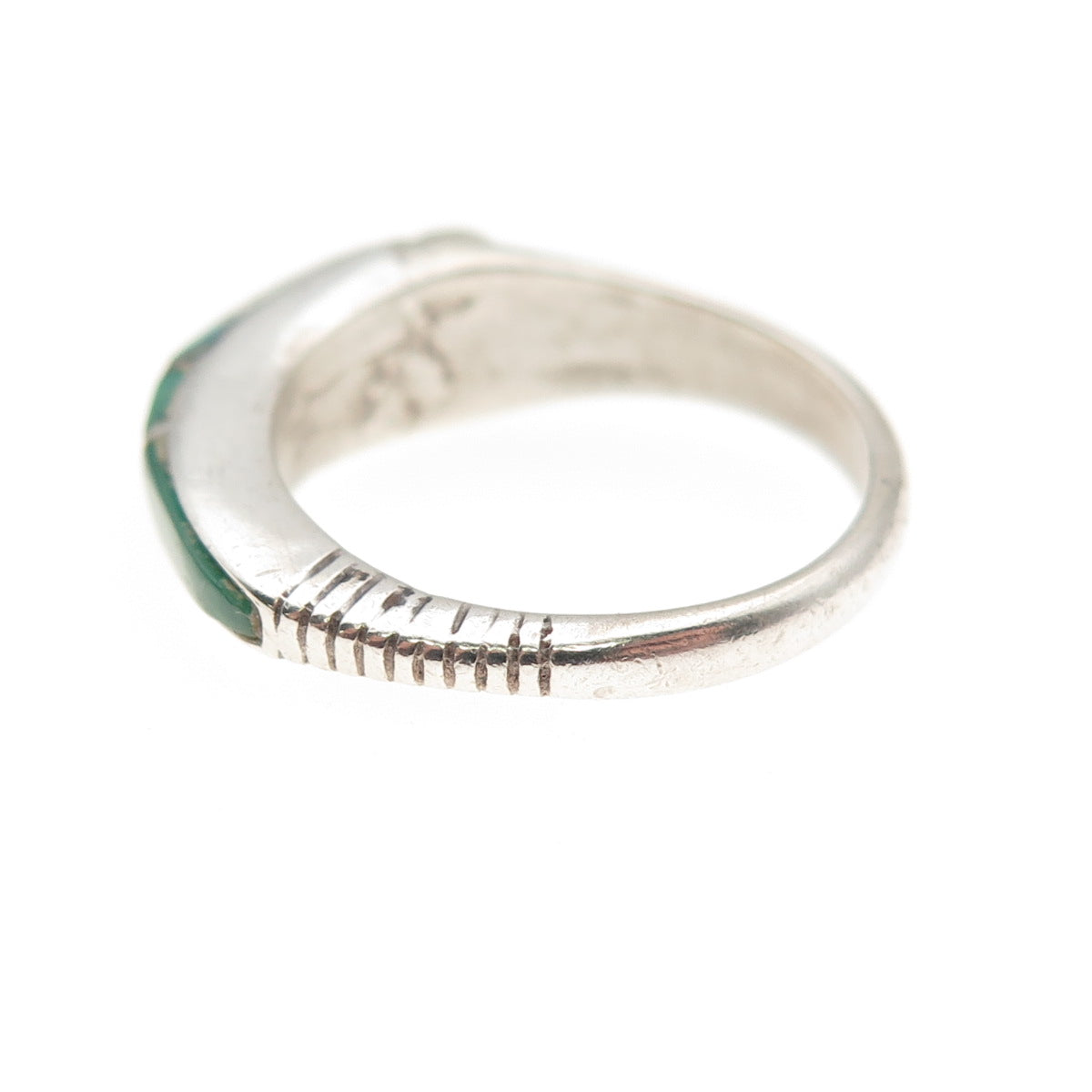 Old Pawn 925 Sterling Silver Vintage Southwestern Turquoise Tribal Ring Size 6.5