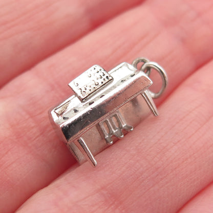 Carl Art 925 Sterling Silver Antique Art Deco Piano 3D Mini Charm Pendant