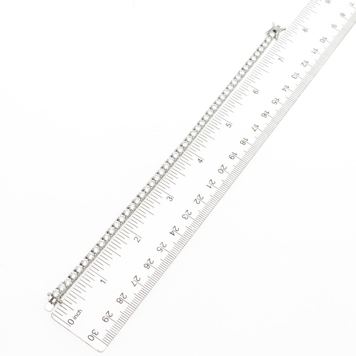 925 Sterling Silver Round-Cut C Z Tennis Link Bracelet 7.25"