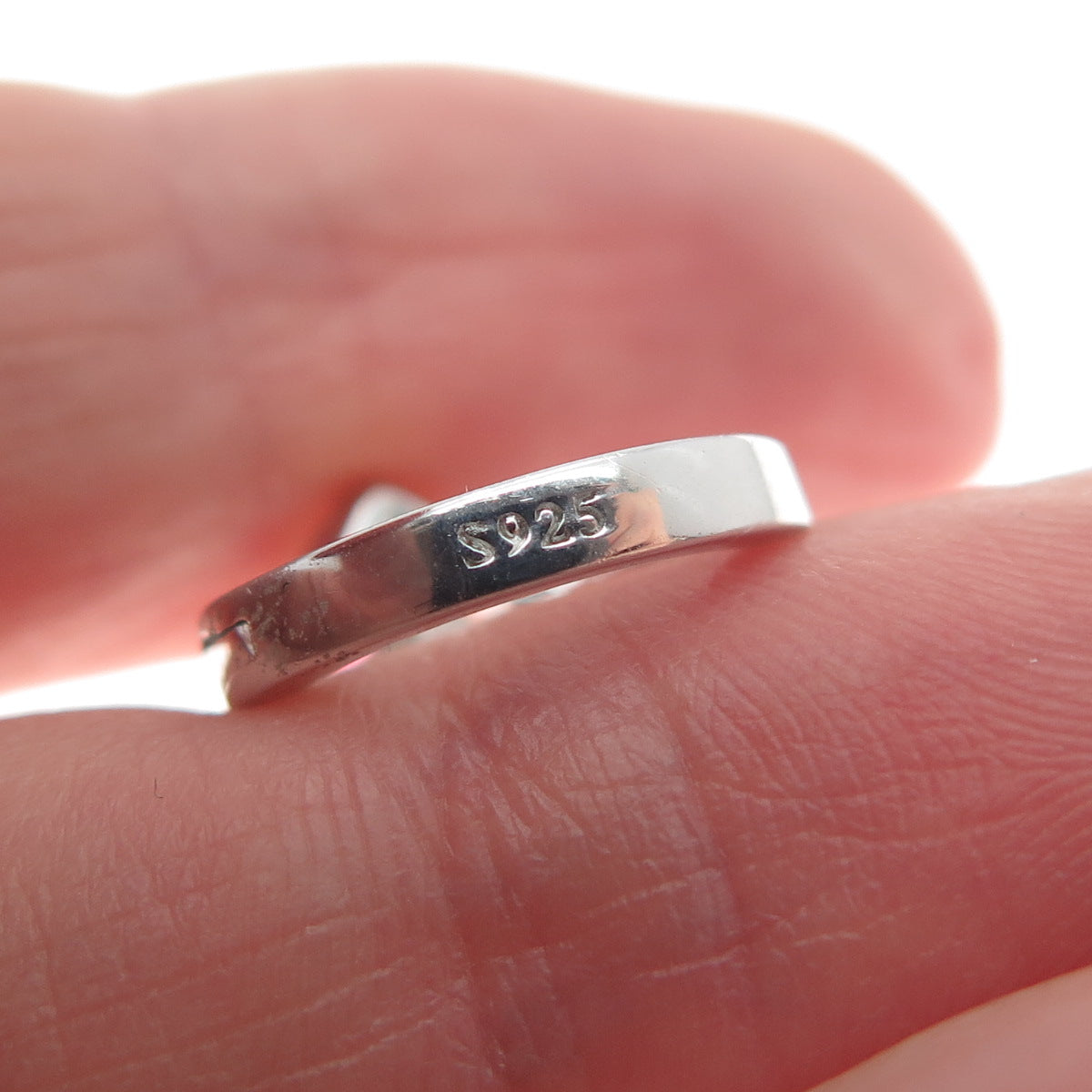 925 Sterling Silver Princess-Cut Pink & Round-Cut White C Z Hoop Earrings