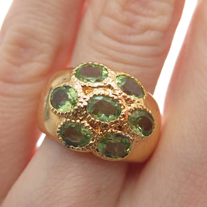 M.R.F. RESOURCES LTD. 925 Sterling Silver Gold Plated Real Peridot Ring Size 5.5