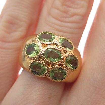 M.R.F. RESOURCES LTD. 925 Sterling Silver Gold Plated Real Peridot Ring Size 5.5