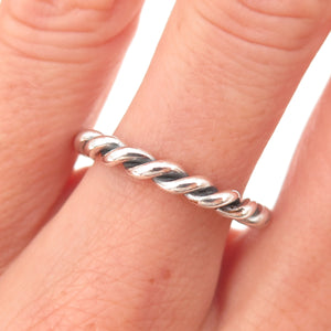 Pandora 925 Sterling Silver Twisted Band Ring Size 7.5