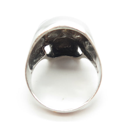 925 Sterling Silver Vintage Skull Biker Ring Size 12