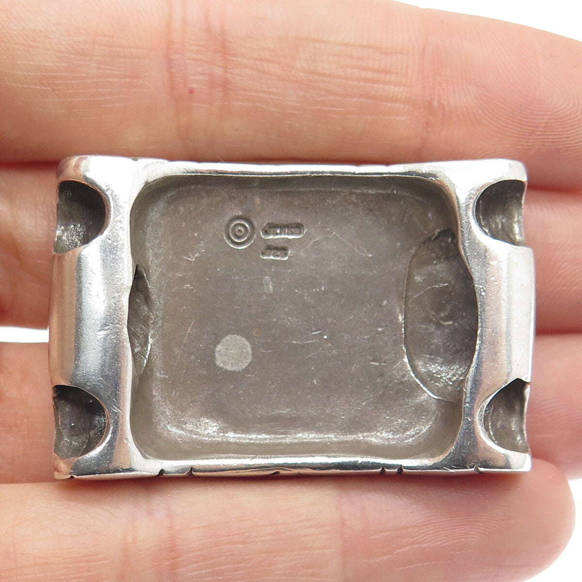 LISA JENKS 925 Sterling Silver Vintage Modernist Centerpiece Bracelet Part